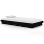 Black solid wood bed frame 100x200 cm by vidaXL, Beds and slatted bases - Ref: Foro24-819901, Price: 110,12 €, Discount: %