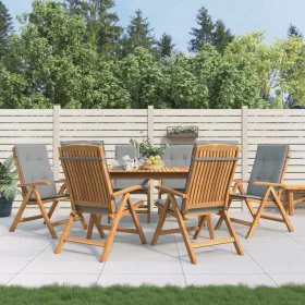 Reclining garden chairs and cushions 6 pcs solid teak wood by vidaXL, Garden chairs - Ref: Foro24-3196494, Price: 1,00 €, Dis...