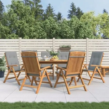 Liegende Gartenstühle und Kissen, 6 Stück, massives Teakholz von vidaXL, Gartenstühle - Ref: Foro24-3196494, Preis: 1,00 €, R...