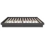 Gray solid wood bed frame 140x190 cm by vidaXL, Beds and slatted bases - Ref: Foro24-819954, Price: 209,63 €, Discount: %