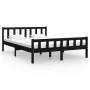 Estructura de cama madera maciza negro 120x200 cm de vidaXL, Camas y somieres - Ref: Foro24-810678, Precio: 115,78 €, Descuen...