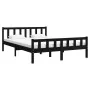 Estructura de cama madera maciza negro 120x200 cm de vidaXL, Camas y somieres - Ref: Foro24-810678, Precio: 115,78 €, Descuen...