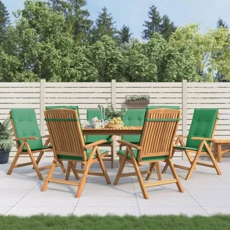 Sillas de jardín reclinables y cojines 6 uds madera maciza teca de vidaXL, Sillas de jardín - Ref: Foro24-3196498, Precio: 1,...