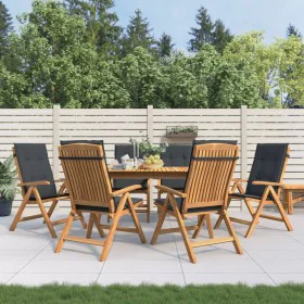 Reclining garden chairs and cushions 6 pcs solid teak wood by vidaXL, Garden chairs - Ref: Foro24-3196500, Price: 1,00 €, Dis...