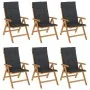 Reclining garden chairs and cushions 6 pcs solid teak wood by vidaXL, Garden chairs - Ref: Foro24-3196500, Price: 1,00 €, Dis...