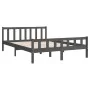 Grauer Massivholzbettrahmen 140x200 cm von vidaXL, Betten und Lattenroste - Ref: Foro24-810681, Preis: 124,75 €, Rabatt: %