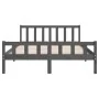 Grauer Massivholzbettrahmen 140x200 cm von vidaXL, Betten und Lattenroste - Ref: Foro24-810681, Preis: 124,75 €, Rabatt: %
