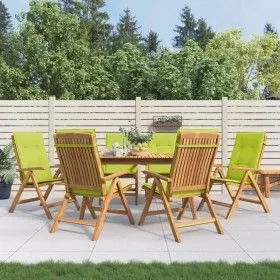 Sillas de jardín reclinables y cojines 6 uds madera maciza teca de vidaXL, Sillas de jardín - Ref: Foro24-3196504, Precio: 1,...