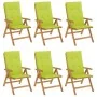 Reclining garden chairs and cushions 6 pcs solid teak wood by vidaXL, Garden chairs - Ref: Foro24-3196504, Price: 1,00 €, Dis...