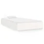 White solid wood bed frame 100x200 cm by vidaXL, Beds and slatted bases - Ref: Foro24-820053, Price: 96,82 €, Discount: %