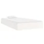 White solid wood bed frame 100x200 cm by vidaXL, Beds and slatted bases - Ref: Foro24-820053, Price: 96,82 €, Discount: %