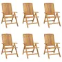 Reclining garden chairs and cushions 6 pcs solid teak wood by vidaXL, Garden chairs - Ref: Foro24-3196497, Price: 1,00 €, Dis...
