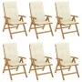 Reclining garden chairs and cushions 6 pcs solid teak wood by vidaXL, Garden chairs - Ref: Foro24-3196495, Price: 1,00 €, Dis...