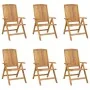 Sillas de jardín reclinables y cojines 6 uds madera maciza teca de vidaXL, Sillas de jardín - Ref: Foro24-3196502, Precio: 1,...