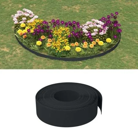 Garden edging 4 pcs black polyethylene 10 m 15 cm by vidaXL, Garden edging and edging - Ref: Foro24-3155446, Price: 104,16 €,...