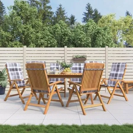 Reclining garden chairs and cushions 6 pcs solid teak wood by vidaXL, Garden chairs - Ref: Foro24-3196507, Price: 1,00 €, Dis...