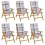 Reclining garden chairs and cushions 6 pcs solid teak wood by vidaXL, Garden chairs - Ref: Foro24-3196507, Price: 1,00 €, Dis...