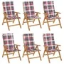 Reclining garden chairs and cushions 6 pcs solid teak wood by vidaXL, Garden chairs - Ref: Foro24-3196506, Price: 1,00 €, Dis...
