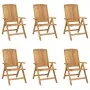 Reclining garden chairs and cushions 6 pcs solid teak wood by vidaXL, Garden chairs - Ref: Foro24-3196506, Price: 1,00 €, Dis...