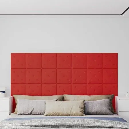 Wandpaneele 12 Stück rotes Kunstleder 30x30 cm 1,08m² von vidaXL, Wandverkleidung - Ref: Foro24-343979, Preis: 33,84 €, Rabat...