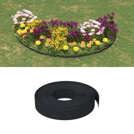 Black polyethylene garden edging 10 m 10 cm by vidaXL, Garden edging and edging - Ref: Foro24-154394, Price: 24,28 €, Discoun...