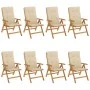 Reclining garden chairs and cushions 8 pcs solid teak wood by vidaXL, Garden chairs - Ref: Foro24-3196526, Price: 1,00 €, Dis...