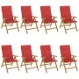Verstellbare Gartenstühle und Kissen 8 Stück massives Teakholz von vidaXL, Gartenstühle - Ref: Foro24-3196529, Preis: 1,00 €,...