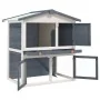 Rabbit cage with 3 gray wooden doors by vidaXL, Cages and habitats for small animals - Ref: Foro24-170837, Price: 134,81 €, D...