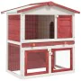 Rabbit cage with 3 red wooden doors by vidaXL, Cages and habitats for small animals - Ref: Foro24-170839, Price: 106,44 €, Di...