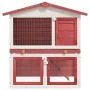 Rabbit cage with 3 red wooden doors by vidaXL, Cages and habitats for small animals - Ref: Foro24-170839, Price: 106,44 €, Di...