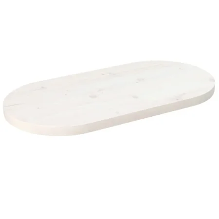 Ovale Tischplatte aus massivem weißem Kiefernholz, 60 x 30 x 2,5 cm von vidaXL, Tischplatten - Ref: Foro24-824341, Preis: 26,...