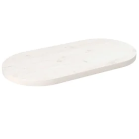 Ovale Tischplatte aus massivem weißem Kiefernholz 80x40x2,5 cm von vidaXL, Tischplatten - Ref: Foro24-824351, Preis: 38,08 €,...