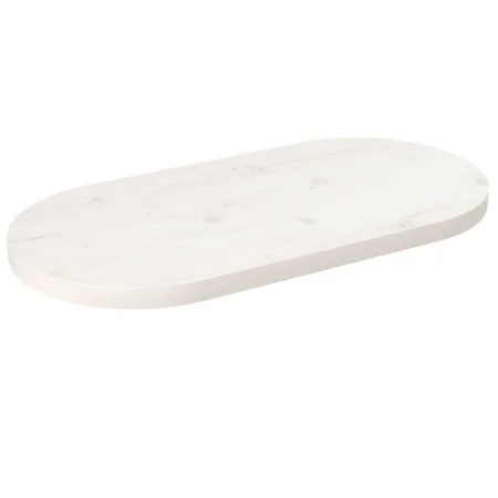 Ovale Tischplatte aus massivem weißem Kiefernholz 80x40x2,5 cm von vidaXL, Tischplatten - Ref: Foro24-824351, Preis: 38,08 €,...