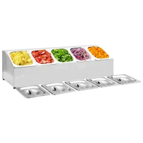 Gastronorm tray support with 5 1/6 stainless steel trays by vidaXL, Kitchen utensil containers - Ref: Foro24-51222, Price: 96...
