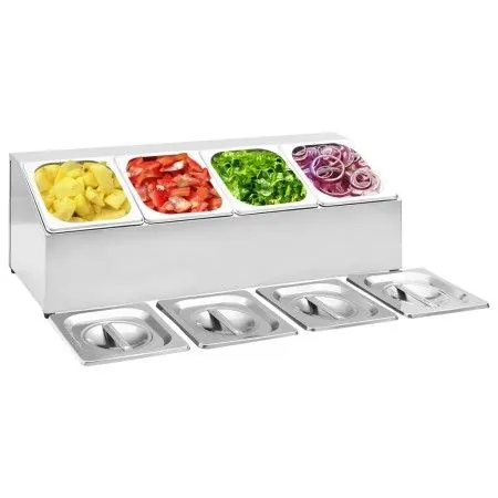 Gastronorm-Tablettträger mit 4 1/6 Edelstahltabletts von vidaXL, Behälter für Küchenutensilien - Ref: Foro24-51221, Preis: 89...