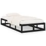 Estructura de cama de madera maciza negra 90x200 cm de vidaXL, Camas y somieres - Ref: Foro24-820785, Precio: 95,05 €, Descue...
