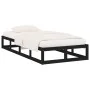 Estructura de cama de madera maciza negra 90x200 cm de vidaXL, Camas y somieres - Ref: Foro24-820785, Precio: 95,05 €, Descue...