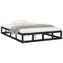 Black solid wood bed frame 200x200 cm by vidaXL, Beds and slatted bases - Ref: Foro24-820820, Price: 116,15 €, Discount: %