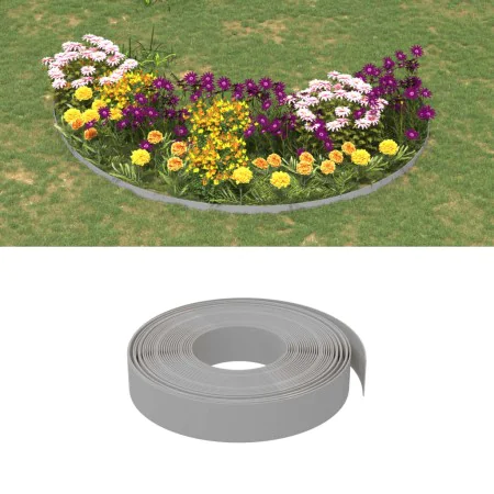 Borduras de jardín 2 uds polietileno gris 10 m 10 cm de vidaXL, Ribetes y bordes para jardín - Ref: Foro24-3155428, Precio: 3...