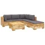 6-piece garden furniture set and solid teak wood cushions by vidaXL, Garden sets - Ref: Foro24-3100860, Price: 1,00 €, Discou...
