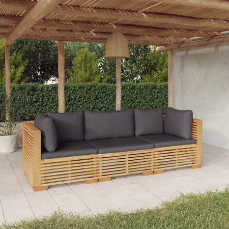 3-piece garden furniture set and solid teak wood cushions by vidaXL, Garden sets - Ref: Foro24-3100866, Price: 615,97 €, Disc...