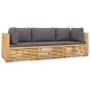 3-piece garden furniture set and solid teak wood cushions by vidaXL, Garden sets - Ref: Foro24-3100866, Price: 615,97 €, Disc...