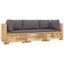 3-teiliges Gartenmöbel-Set und Kissen aus massivem Teakholz von vidaXL, Gartensets - Ref: Foro24-3100866, Preis: 615,91 €, Ra...