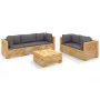 6-teiliges Gartenmöbel-Set und Kissen aus massivem Teakholz von vidaXL, Gartensets - Ref: Foro24-3100872, Preis: 1,00 €, Raba...