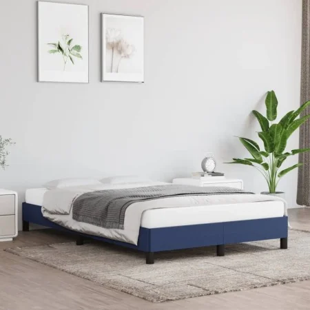 Estructura de cama de tela azul 120x200 cm de vidaXL, Camas y somieres - Ref: Foro24-346710, Precio: 95,11 €, Descuento: %