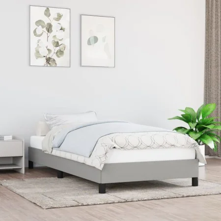 Light gray fabric bed frame 90x190 cm by vidaXL, Beds and slatted bases - Ref: Foro24-346680, Price: 76,47 €, Discount: %