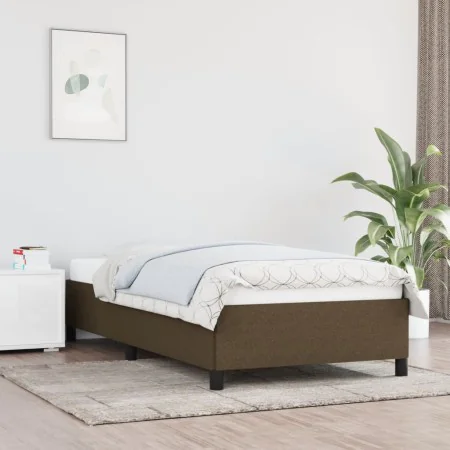 Brown fabric bed frame 100x200 cm by vidaXL, Beds and slatted bases - Ref: Foro24-347045, Price: 91,54 €, Discount: %