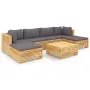 7-teiliges Gartenmöbel-Set und Kissen aus massivem Teakholz von vidaXL, Gartensets - Ref: Foro24-3100892, Preis: 1,00 €, Raba...