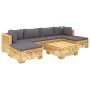 7-teiliges Gartenmöbel-Set und Kissen aus massivem Teakholz von vidaXL, Gartensets - Ref: Foro24-3100892, Preis: 1,00 €, Raba...