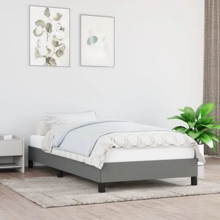Dunkelgrauer Stoffbettrahmen 90x190 cm von vidaXL, Betten und Lattenroste - Ref: Foro24-346681, Preis: 83,79 €, Rabatt: %
